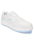 JQR Men Croma Sports Running Shoes PVC Upper Lace Up Design Soft Cushioned Memory Foam Insole Extra Grip Anti Skid Comfortable Lightweight Durable for Gym, Walking, Jogging & Everyday, White, 8 UK