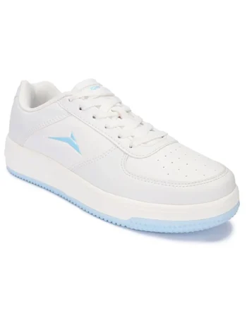 JQR Men Croma Sports Running Shoes PVC Upper Lace Up Design Soft Cushioned Memory Foam Insole Extra Grip Anti Skid Comfortable Lightweight Durable for Gym, Walking, Jogging & Everyday, White, 8 UK