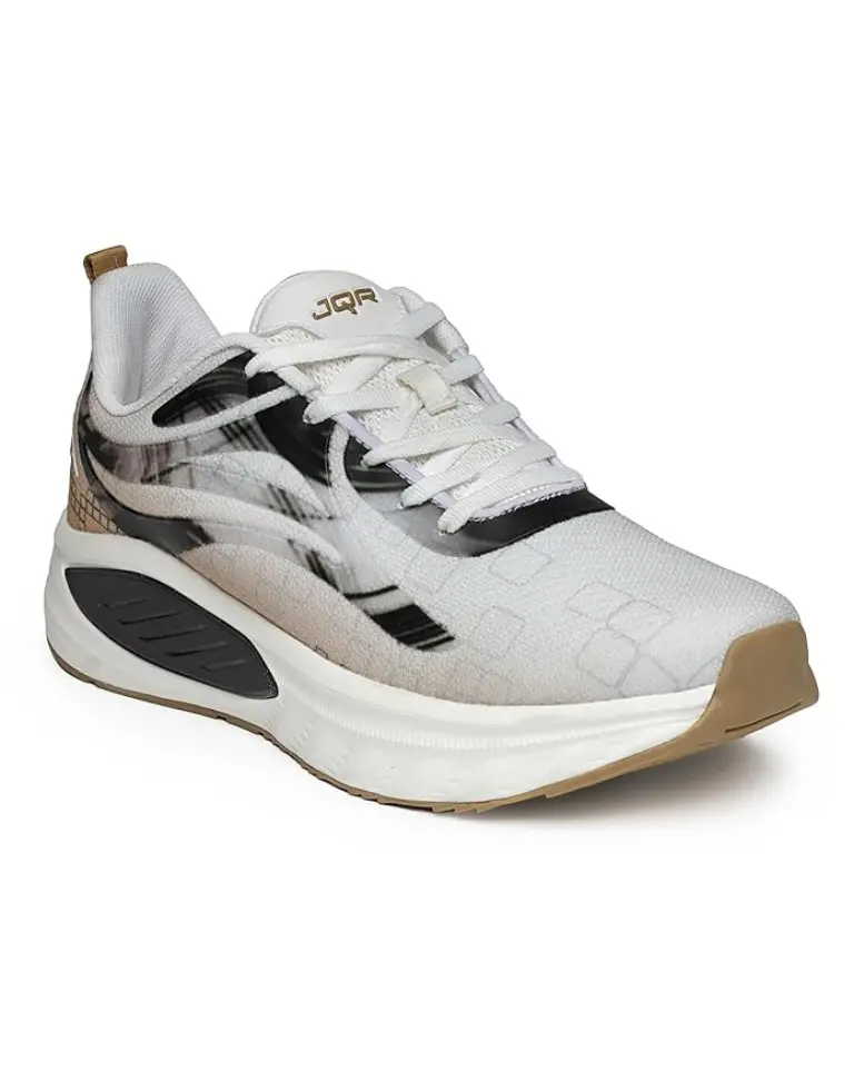 JQR Men Munch Running Shoes WHTICE COFFEE 1