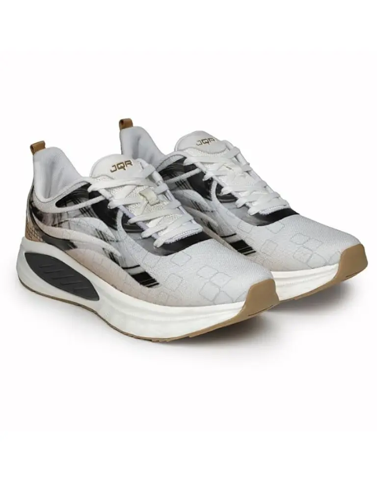 JQR Men Munch Running Shoes WHTICE COFFEE 2
