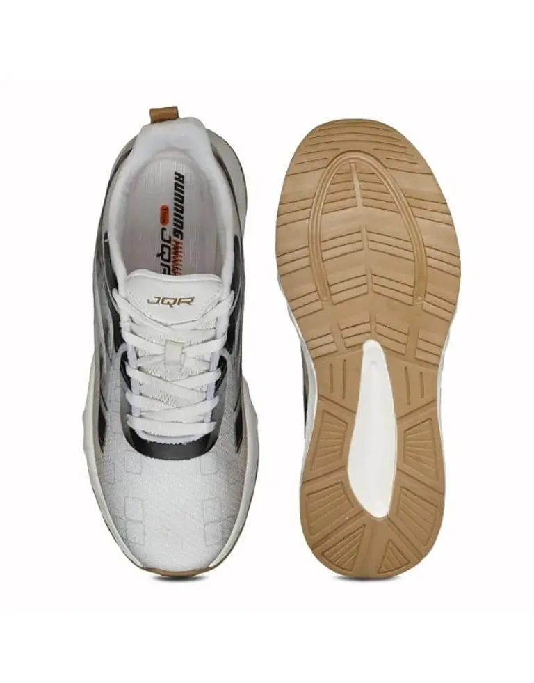 JQR Men Munch Running Shoes WHTICE COFFEE 6
