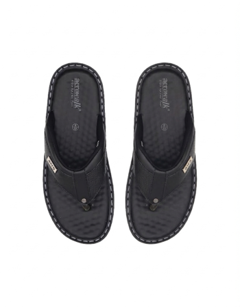 AEROWALK Black Stylish T-Shape Fashion Slipper for Men