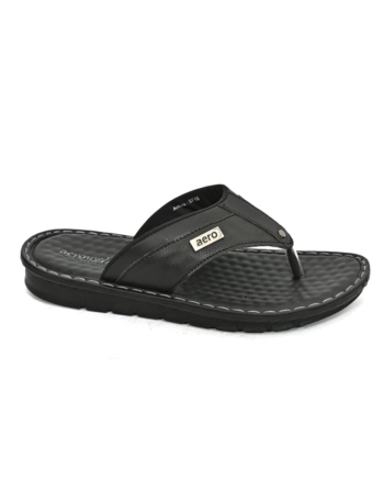 AEROWALK Black Stylish T-Shape Fashion Slipper for Men