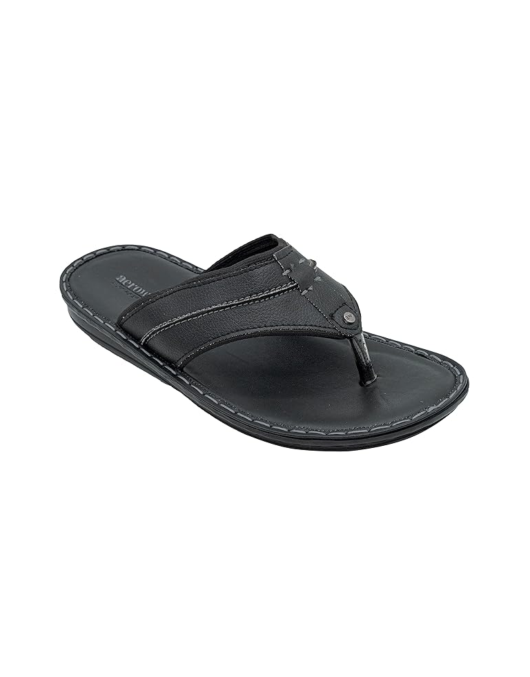 AEROWALK Black Stylish V-Shape Fashion Sandal Slipper for Men 1.1