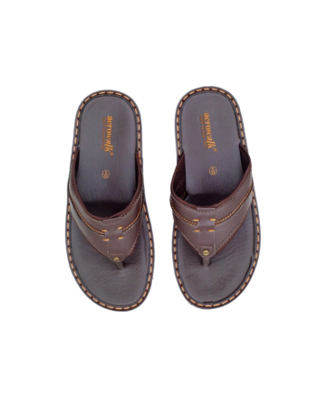 AEROWALK Brown Stylish V-Shape Fashion Sandal Slipper for Men