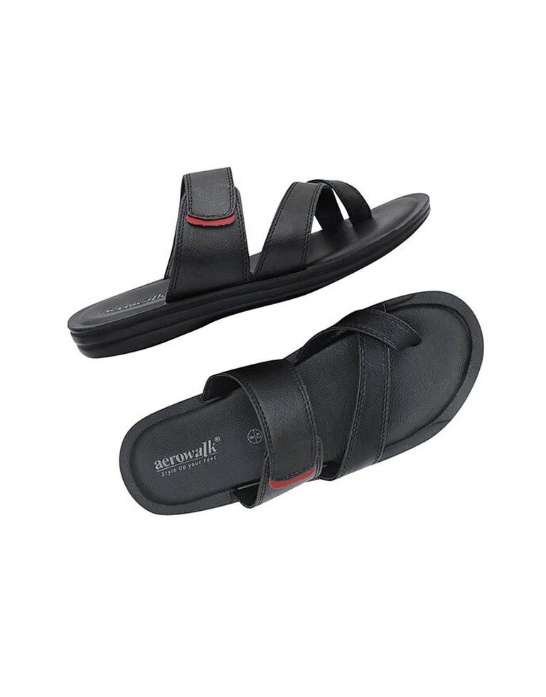 Aerowalk Black Style Up your Feet T-Shape Fashion Slipper for Men 1.3