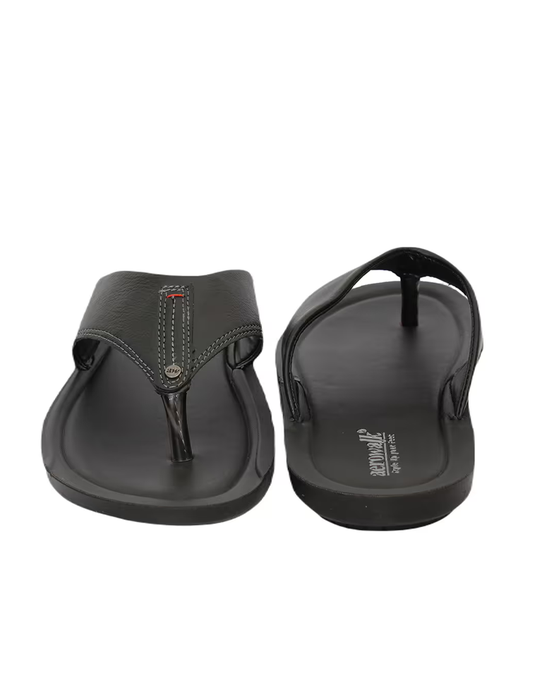 Aerowalk Black Thong-Strap Slip-On Flip-Flops 1.4