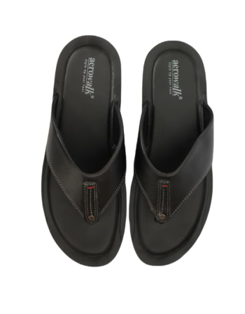 Aerowalk Black Thong-Strap Slip-On Flip-Flops