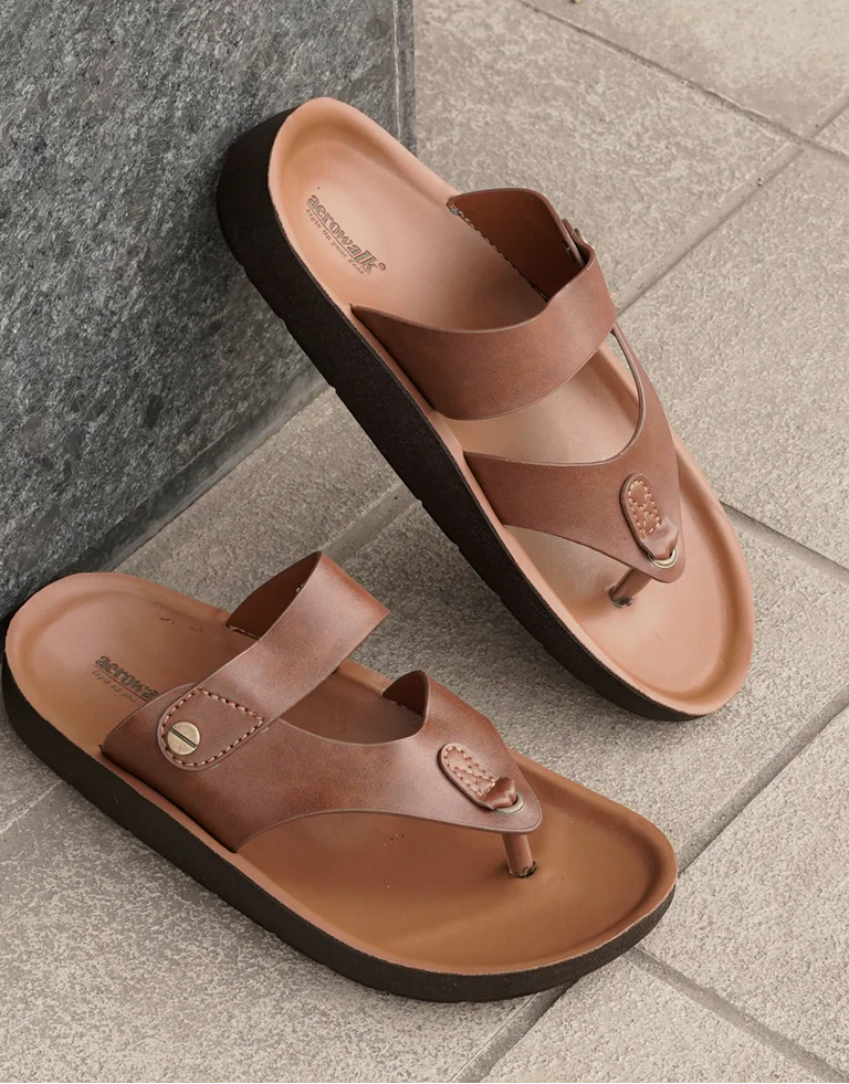 Aerowalk Brown TAN Slipper with slip-on for male 1.2