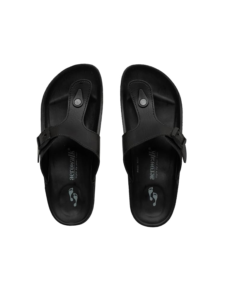 Aerowalk Men Slipper #KC28 - BLACK 1.4