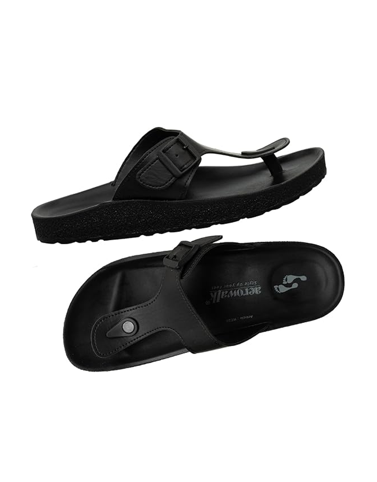 Aerowalk Men Slipper #KC28 - BLACK 1.5